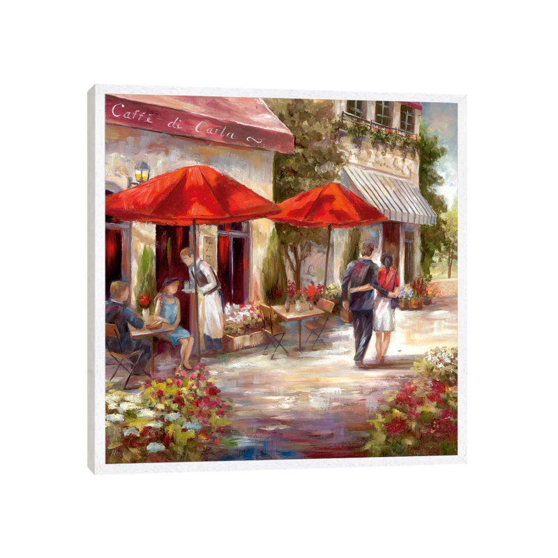 Café Afternoon I by Nan - Painting on Canvas, 66.04 cm H x 66.04 cm W, White Framed