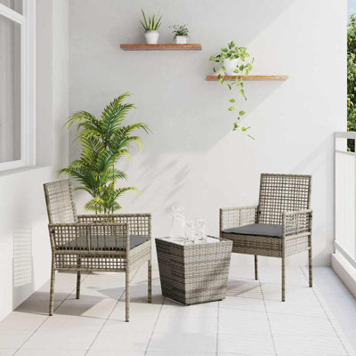 Garden Bistro Set 3 Pcs Poly Rattan