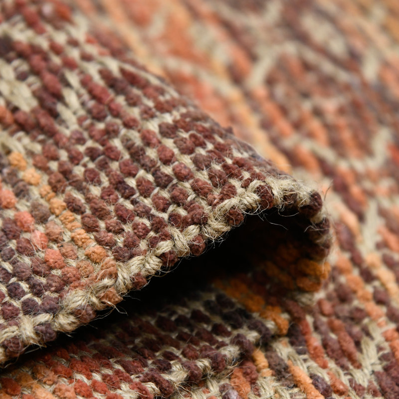 Bertrand Handwoven Eco-Friendly Low-Pile Jute Blend Area Rug, Rectangle 8' x 10'