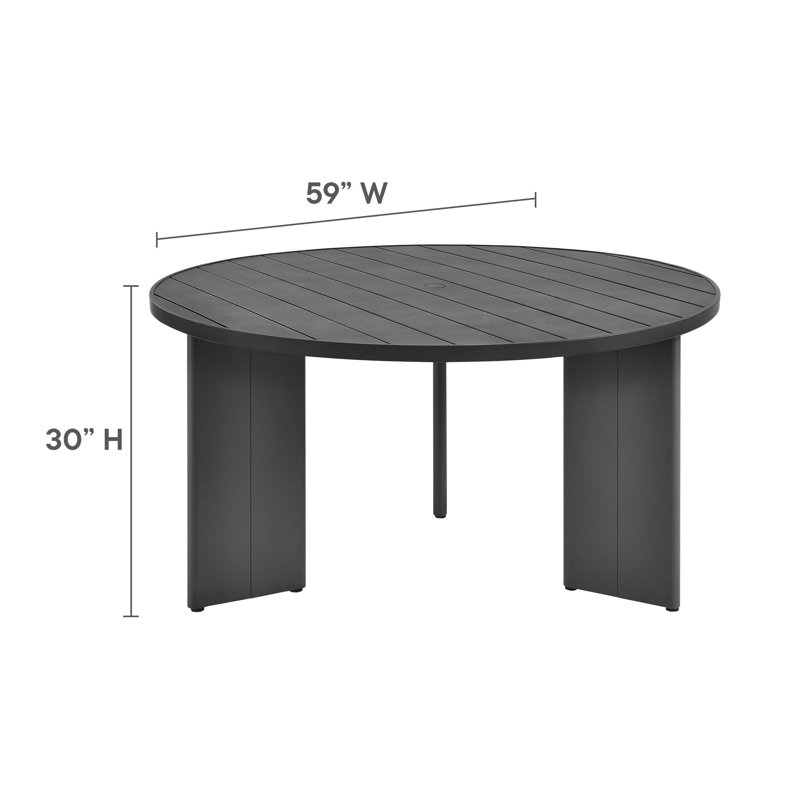 Gray and White Powder-Coated Aluminum 4-Person Outdoor Dining Set