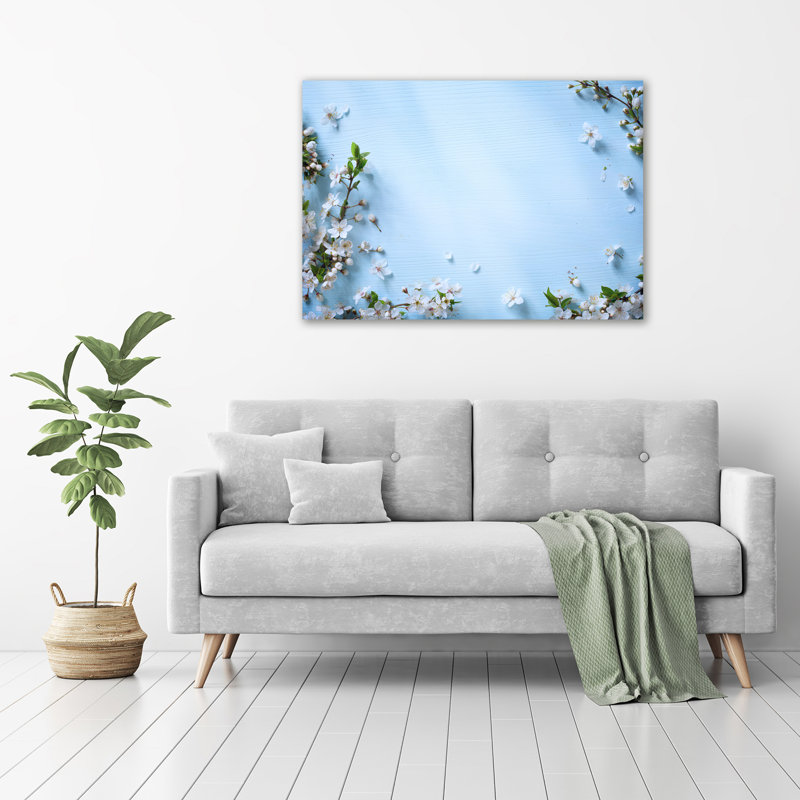Cherry Blossoms Background - No Frame Print on Glass