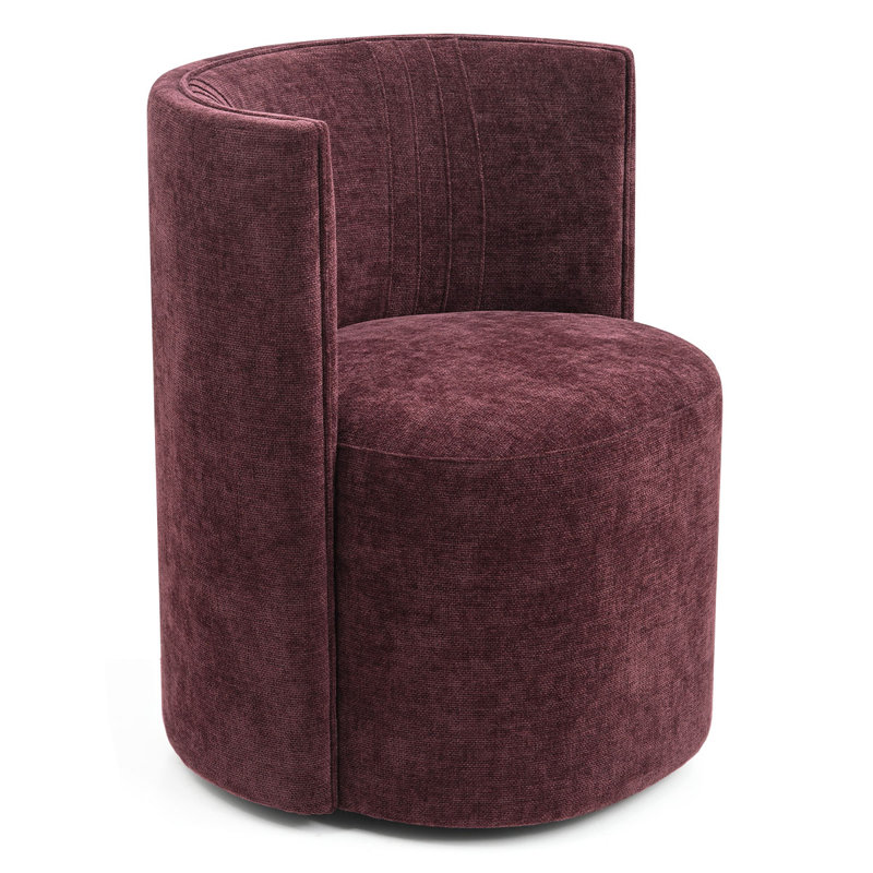 Chaise de baril texturée avec roulettes dissimulées, Rouge vin