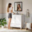 Meuble-lavabo avec lavabo en cÃ©ramique, armoire de rangement pour salle de bain avec un tiroir et deux portes Ã  fermeture amortie-125772653-125772650