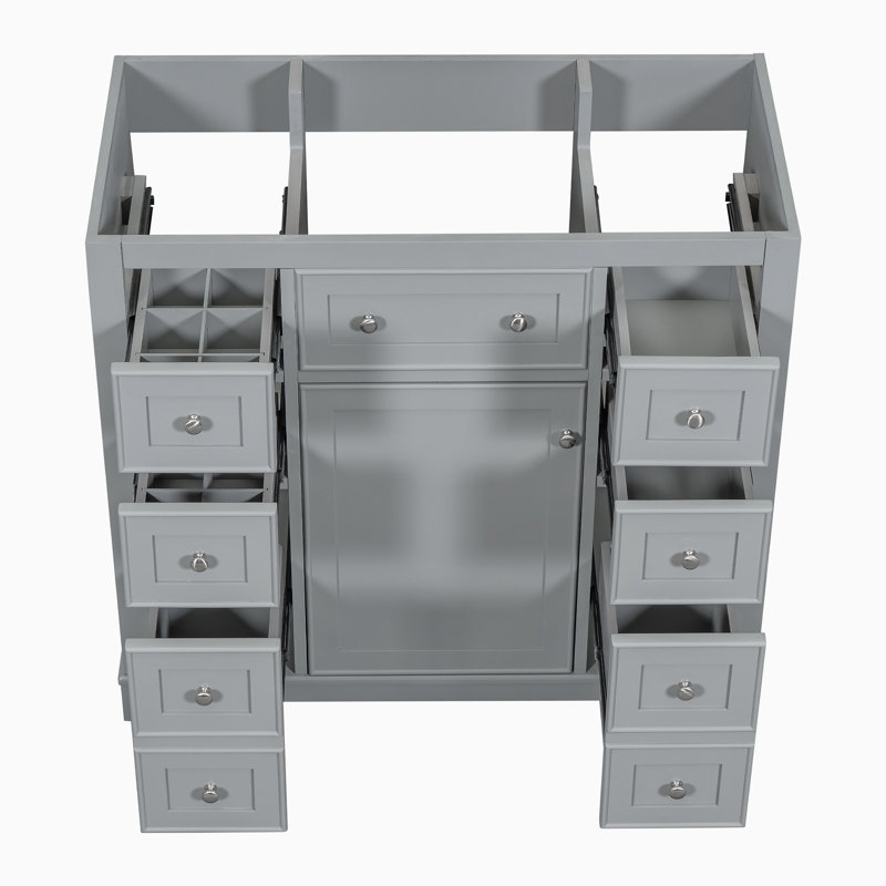 Base de meuble-lavabo simple 35,60 po seulement, Gris