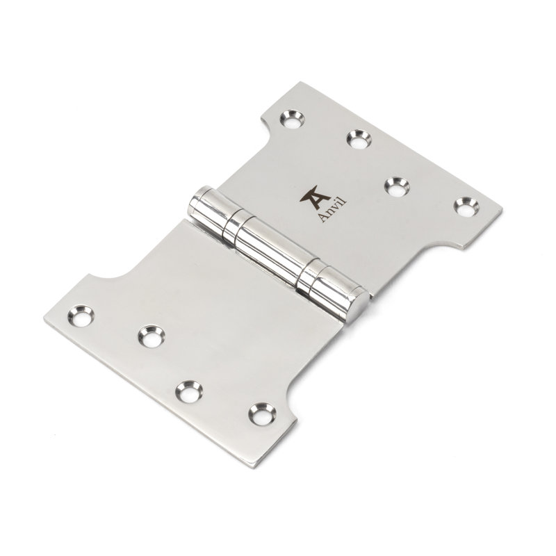 10.2cm H x 15.4cm W Butt Bearing Pair Door Hinges, Polished Stainless Steel