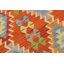 Tapis bleu rouille en laine fait à la main à motif géométrique rectangulaire 5 pi 0 po x 6 pi 6 po Keltin