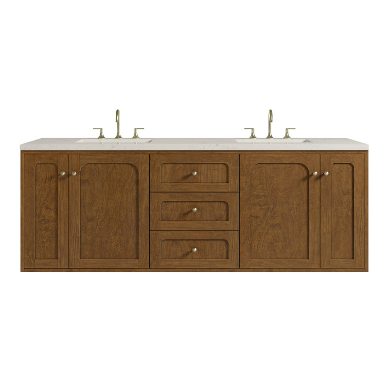 Laurent 72'' W Double Vanity, Siberian, Honey Brown, 8" Widespread