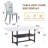 Dining Table Set, Dining Table With Storage Shelf And Armless Chairs-453168161