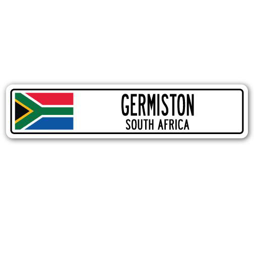 Panneau de signalisation en aluminium Germiston, Afrique du Sud, H 6 po x l 24 po x P 1 po