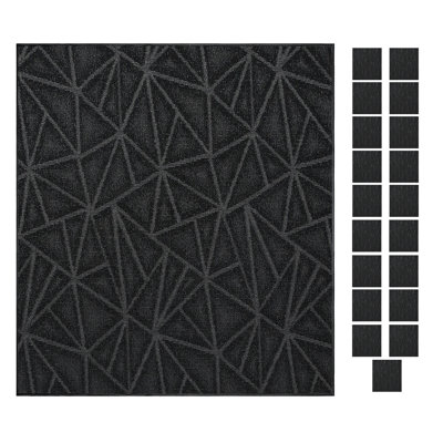 Tapis noir raffiné intérieur / extérieur Furnish My Place