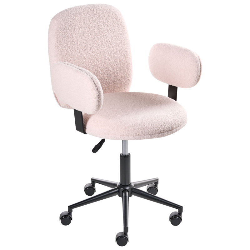 Office Chair, Pastel Pink, Boucle