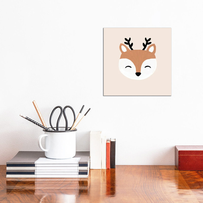 Blush Deer - Wrapped Canvas Print, 30.48 cm H x 30.48 cm W