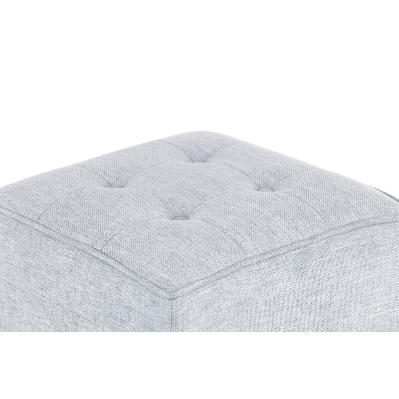 Repose-pieds rembourré Eesha, Polyester bleu clair