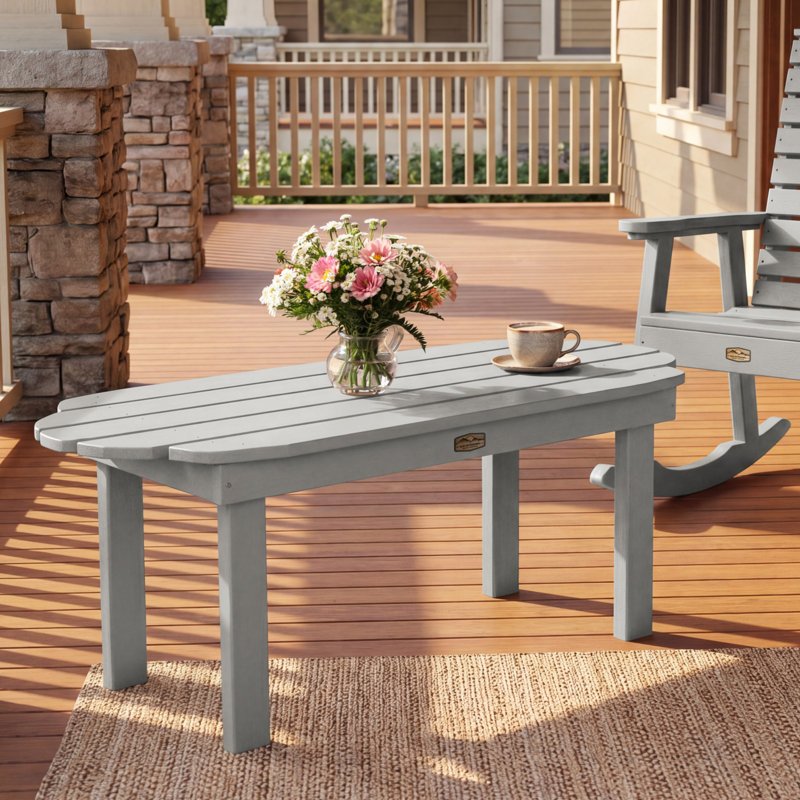 Table basse en plastique Kimber, Gris havre