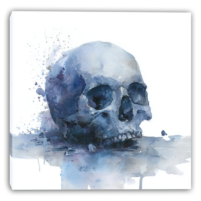 Art mural sur toile Faded Skull Essence, H 20 po x l 20 po