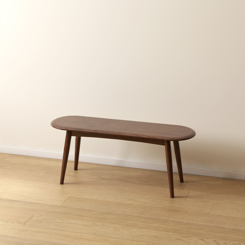 39"W Solid Oak Modern Bench-Brown Oak, Brown Oak