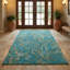 Tapis lavable en cachemire vert et or 3 pi x 5 pi avec protection UV
