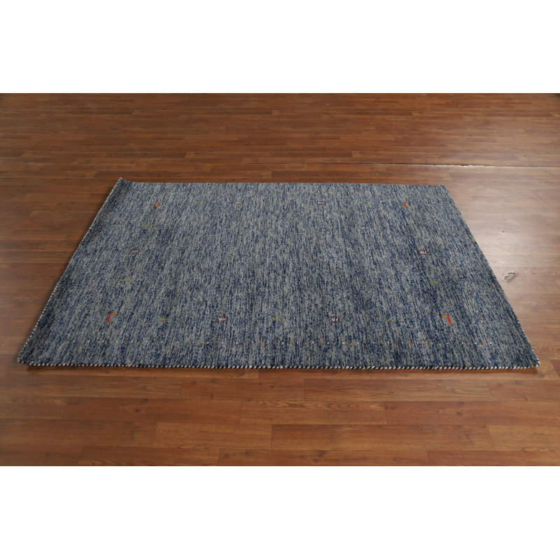 Handmade Blue Gabbeh Oriental Rug 4x6