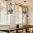 6 - Light Dimmable Lantern Pendant Light with Industrial Metal Frames-1113030315