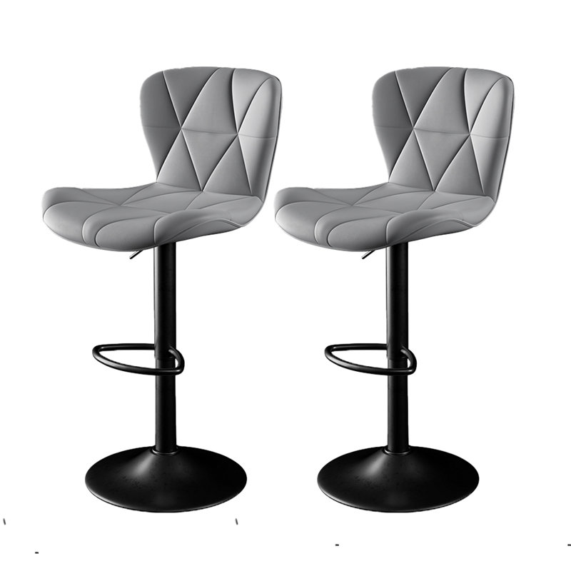 Tabourets de bar réglables à hauteur de comptoir pivotant, tabourets imperméables en similicuir avec repose-pieds Metel, ensemble de 2