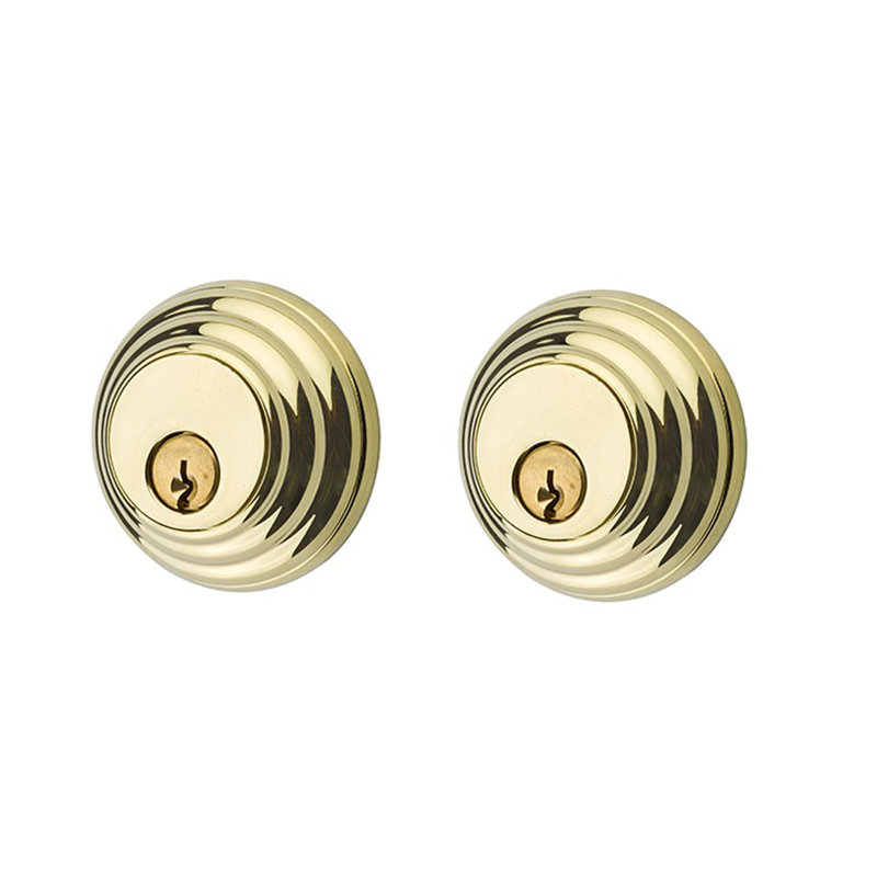 Low Profile Double Cylinder Deadbolt, Bright Brass