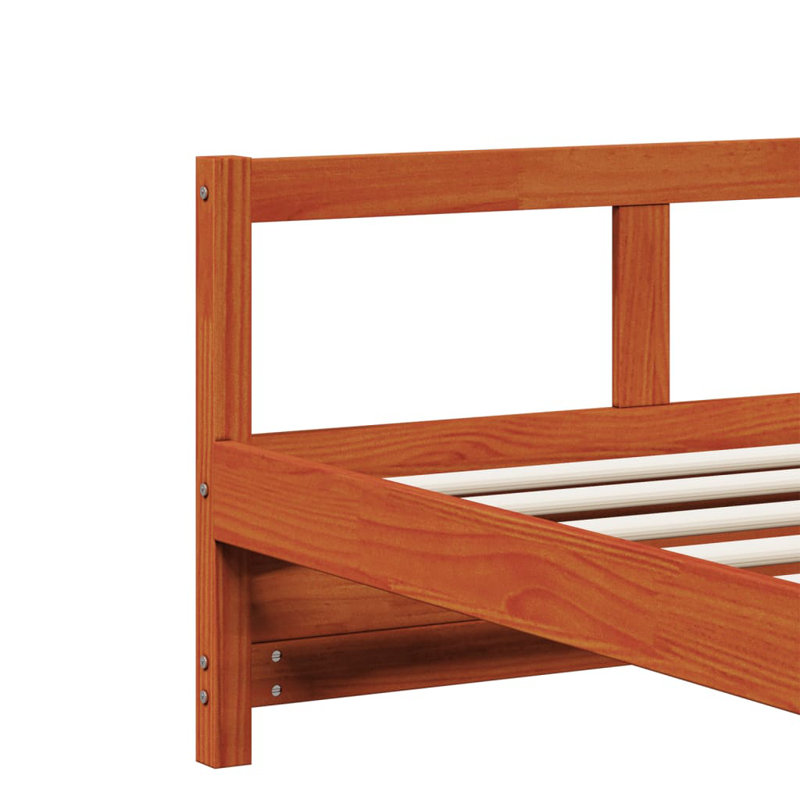 Egan Solid Wood, European Single (90 x 200cm), Wax Brown