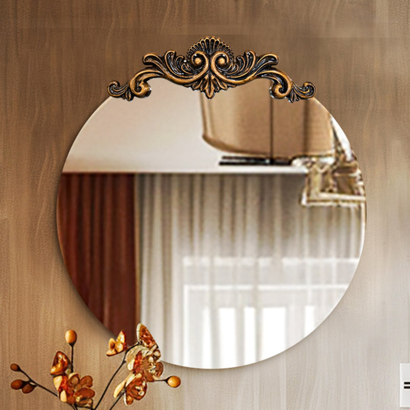 Miroir mural rond baroque rétro, 37,2 po x 35,43 po