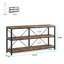 Canapé industriel de 55 pouces, console à 3 niveaux avec structure en métal et tablettes ouvertes pour le salon, le vestibule, Hallyway