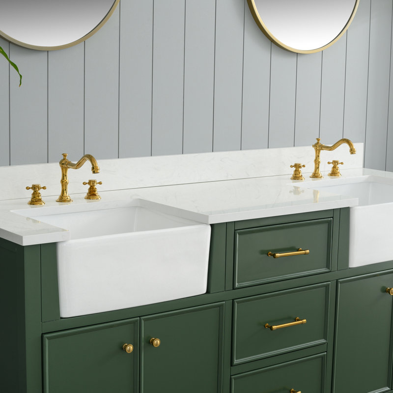 Meuble-lavabo double 72 po Aisa, Evergreen