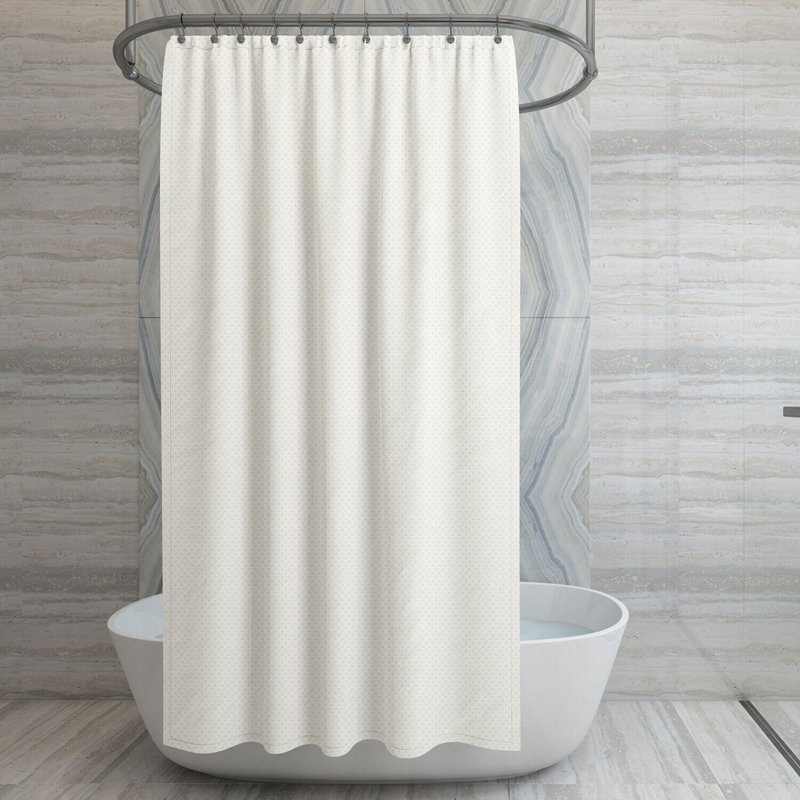 Matilyn Polyester Shower Curtain, White