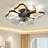 19.7 Inch Light Ceiling Fan With Lights Remote Control With Modern Butterfly Design Styling, Black, Fan For Bedroom, Living Room, Timing Function, Noiseless