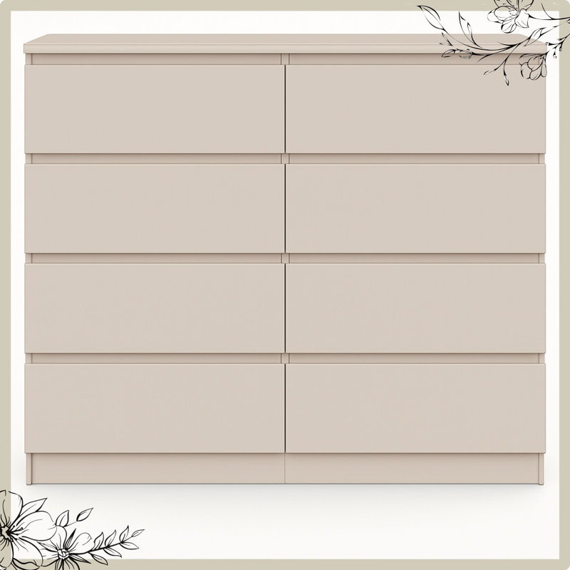 120 cm W Chest of 8 Drawers, Cashmere