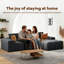 Modular Block L-Shaped Sectional Sofa, Convertible Cloud Floor Couch, High Resilience Foam-1074569654