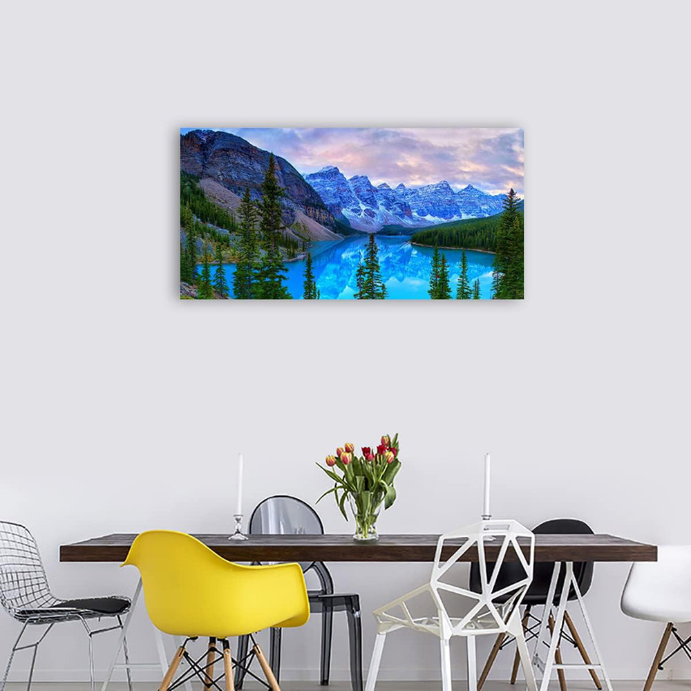 Union Rustic Mountain Lake Wall Art Living Room Wall Decor Banff ...
