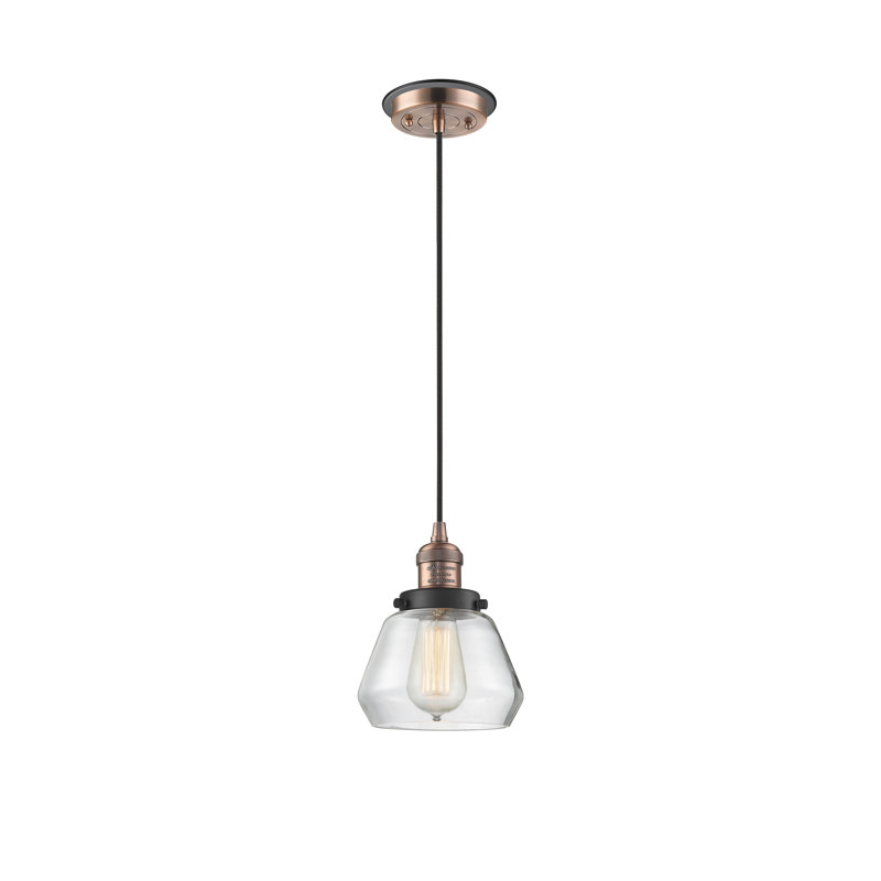 Luminaire suspendu conique à 1 lumière Chill, Plaqué couleur fumée, Cuivre antique et décorations noir mat