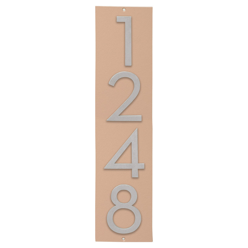Plaque murale rectangulaire verticale flottante 6 po, Taupe / aluminium brossé, Oui