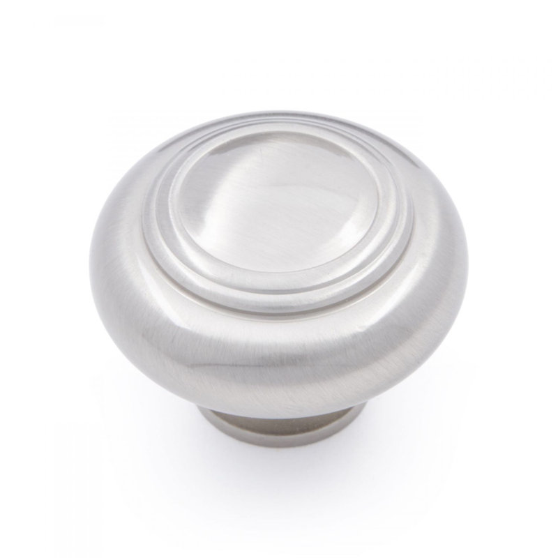 Poignée champignon Ringed CK Series, Diamètre du bouton 1,5 po, Nickel satiné