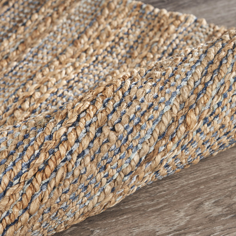 Tapis brun / gris tressé à la main Bellicent, Rectangle 2 pi x 3 pi