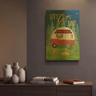 «Let» par Deb Strain, art mural en métal doré, 12 po x 16 po