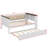 Wood Daybed With Storage Shelves, Upholstered Backrest,USB And Trundle-122526750