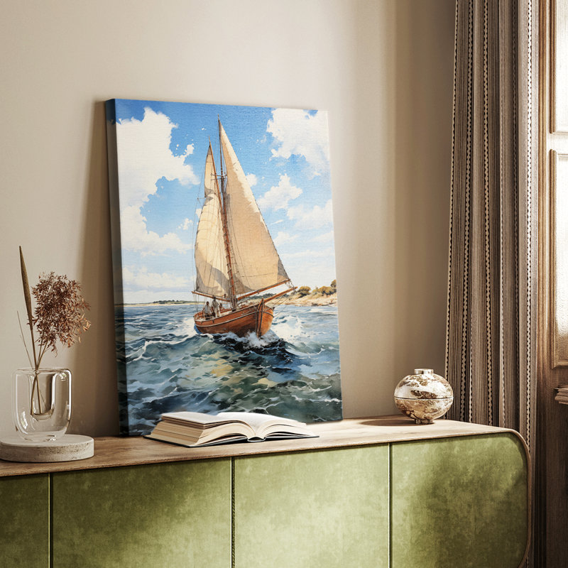 NAUTICAL Series CCCCVXVII - Toile tendue avec châssis de qualité supérieure - Prêt à être accroché, H 18 po x l 12 po