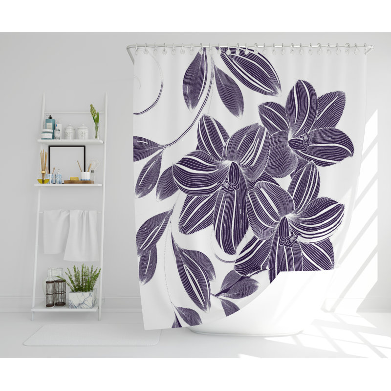 Garnell Polyester Shower Curtain Set, 177cm H x 177cm W