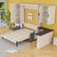 Grand lit escamotable avec canapé, tablettes de rangement et configuration de bureau-1839640726