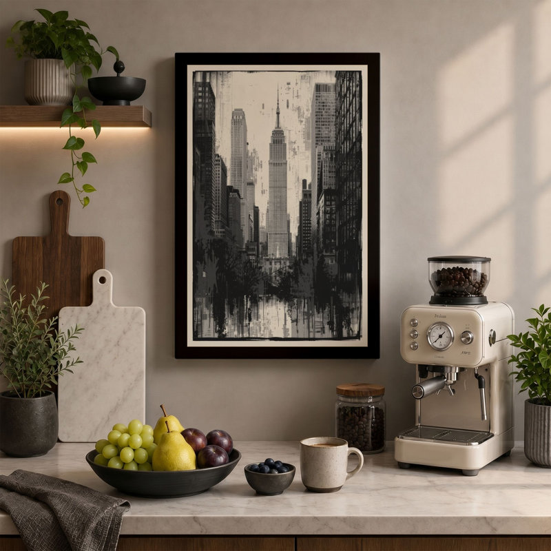 Metropolitan Heights Industrial - Wrapped Canvas, 18x12 - 45.7 x 30.5 cm, Terracotta Border