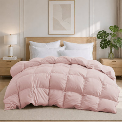 All Season Goose Feather Fiber Comforter Lightweight Duvet Insert, King