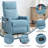 Heat Massage Manual Recliner Chair With Rocker And Swivel In Fabric For Living Room-579777972