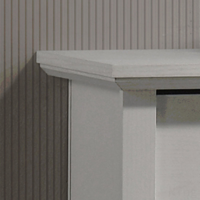 Commode 6 tiroirs, l 57 po avec poignées noires, Blanc