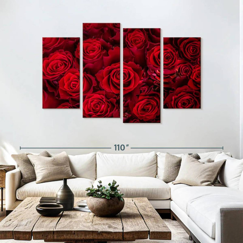 Hardie Lovely Red Roses, 54" H x 84" W