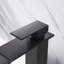 Robinet de salle de bain moderne - bec cascade, poignée simple, noir mat, température réglable avec levier noir, style minimaliste-122075538