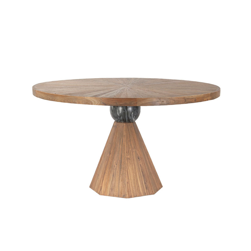 Rustic Revival Round Solid Wood Dining Table